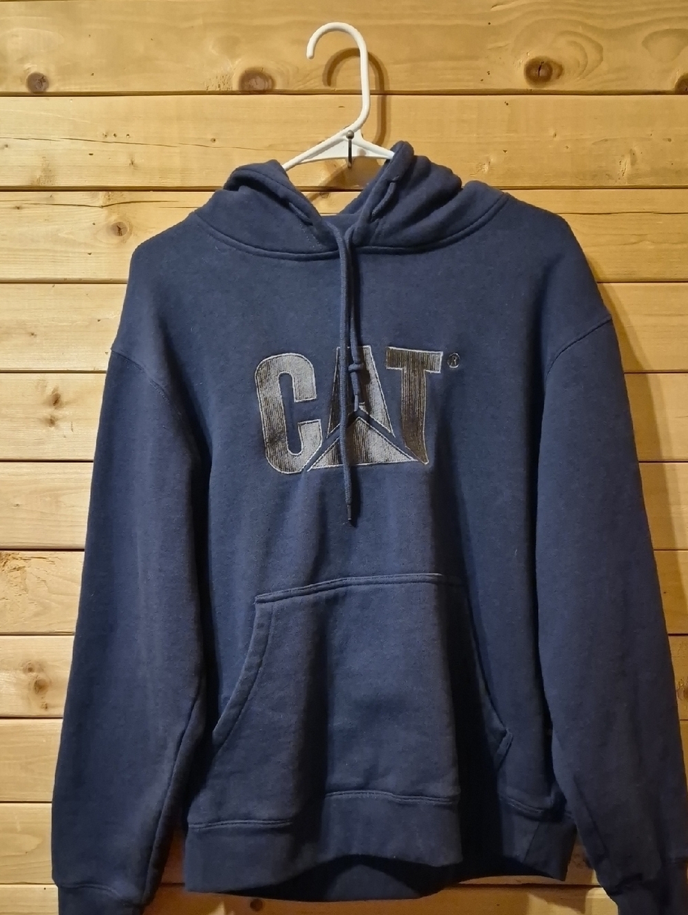Womens CAT Hoodie Size Medium Navy Blue